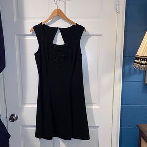 Carole Little Black Sleeveless Mini Dress